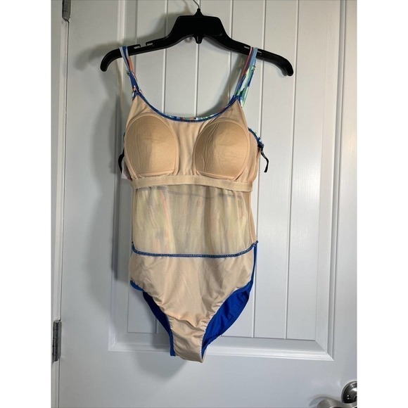 Ceeb Size 10 Women's 3 Tiered Ruffle Tankini Top One Piece Swimsuit- Multi Color - Picture 12 of 12
